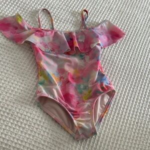 Cat & Jack Pink Floral Kids Swim One Piece